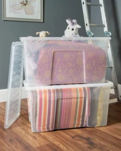 Crystal 110 Litre Box & Lid Clear