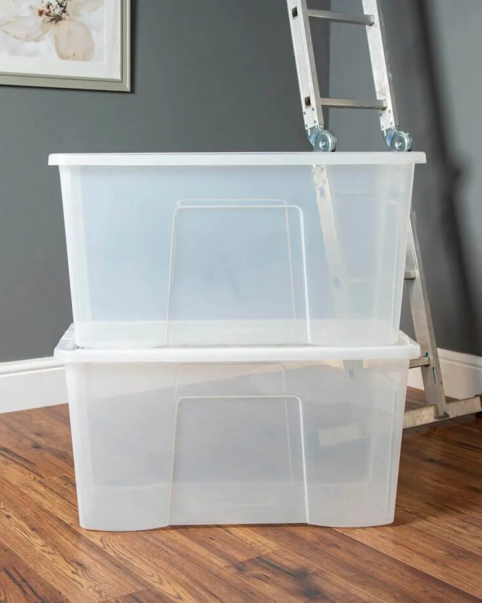 Crystal 110 Litre Box & Lid Clear