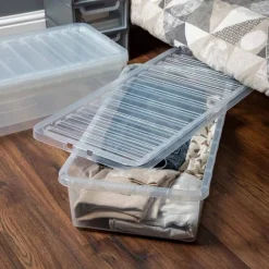 Crystal 42 Litre Underbed Storage Box & Lid Clear by Wham