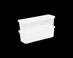 Crystal Shallow Shelf Box & Lid Clear
