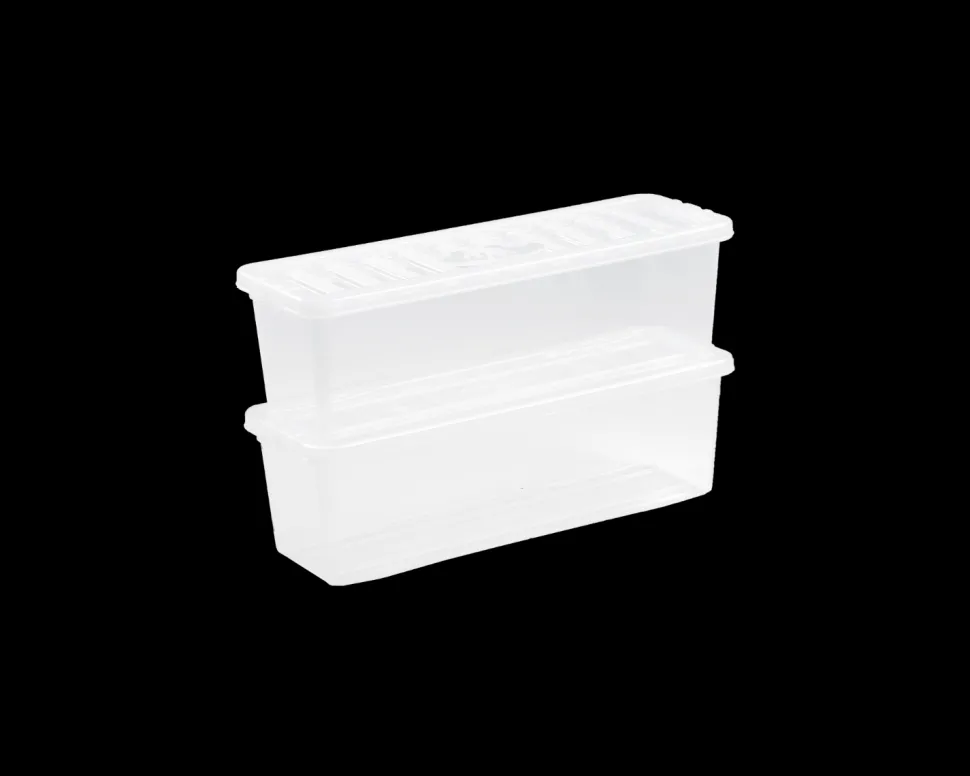 Crystal Shallow Shelf Box & Lid Clear