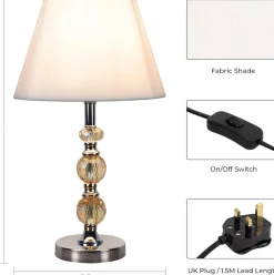 Crystal Sphere Switched Table Lamp