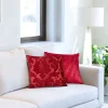 Damask Chenille Jacquard Cushion Cover (43cm x 43cm) - Red