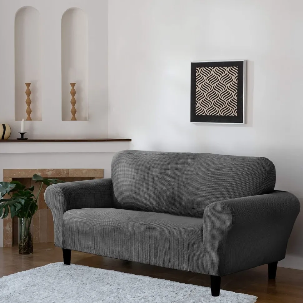 Delby Stretch Sofa Cover Charcoal