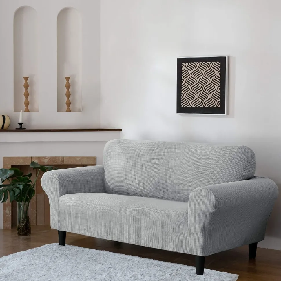 Delby Stretch Sofa Cover Silver