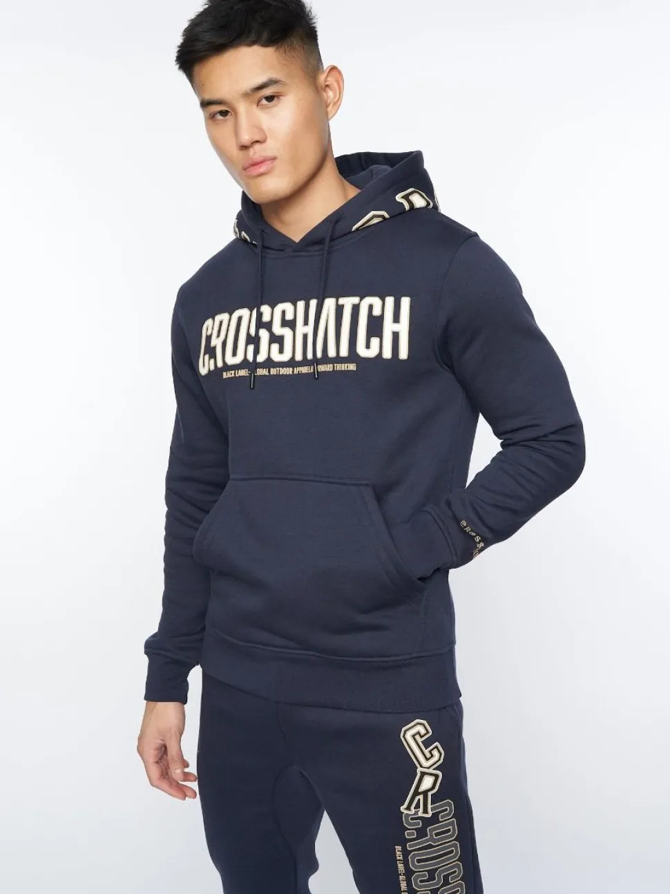 Doddington Hoodie Navy by Crosshatch