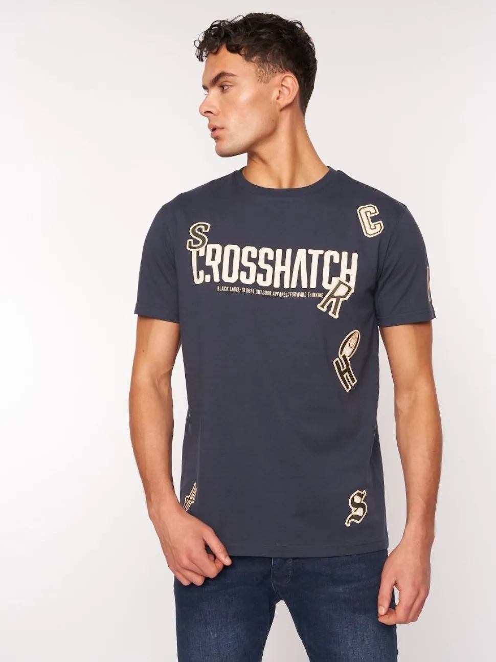 Doddington T-shirt Navy by Crosshatch