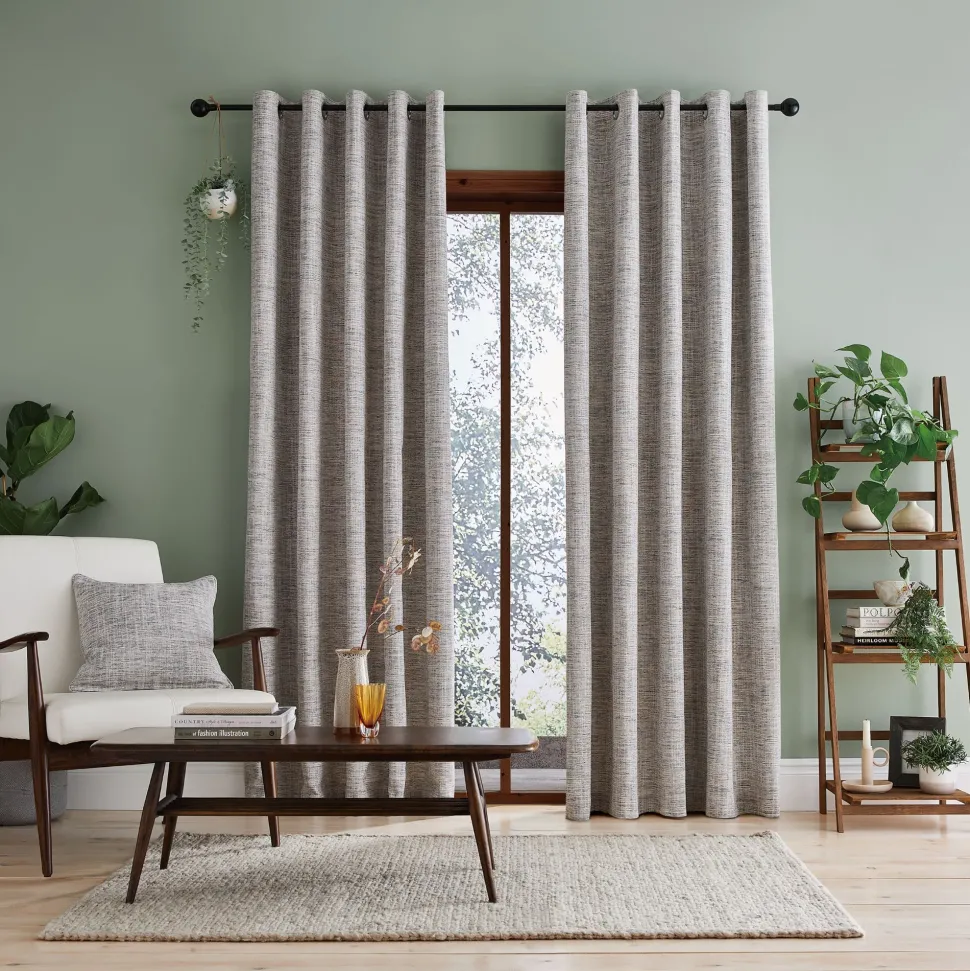 Doha Eyelet Readymade Curtains Natural