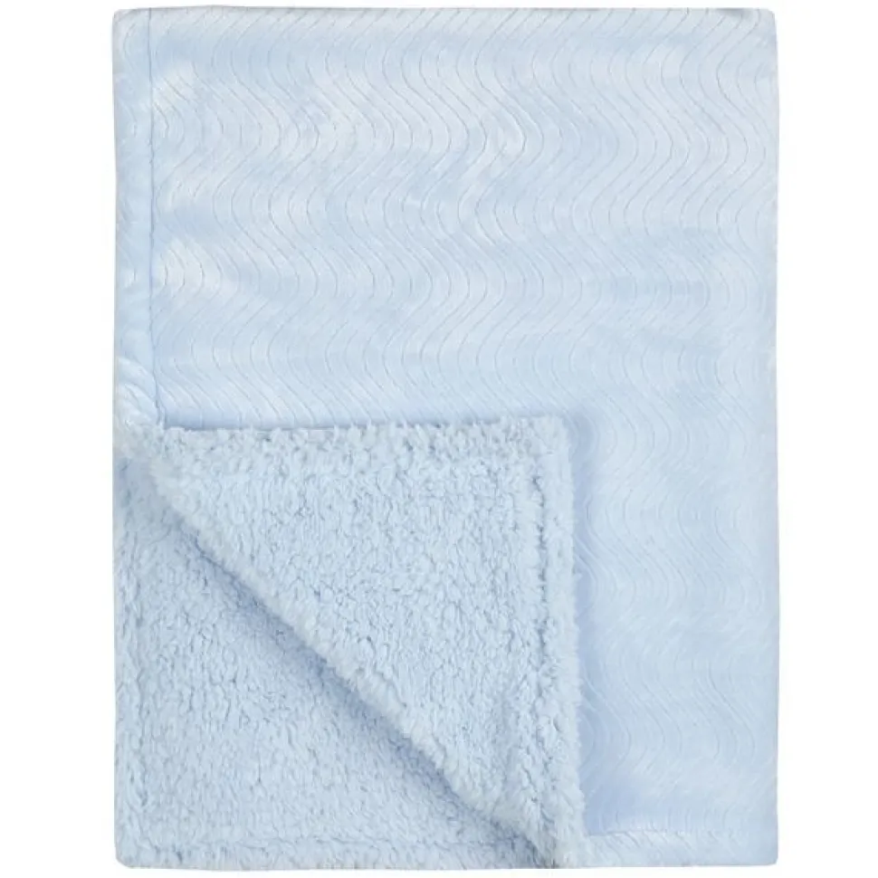 Double Layer Plush Baby Blanket Blue