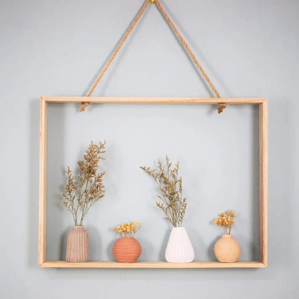 Dry Flowers Hanging Frame with Rope