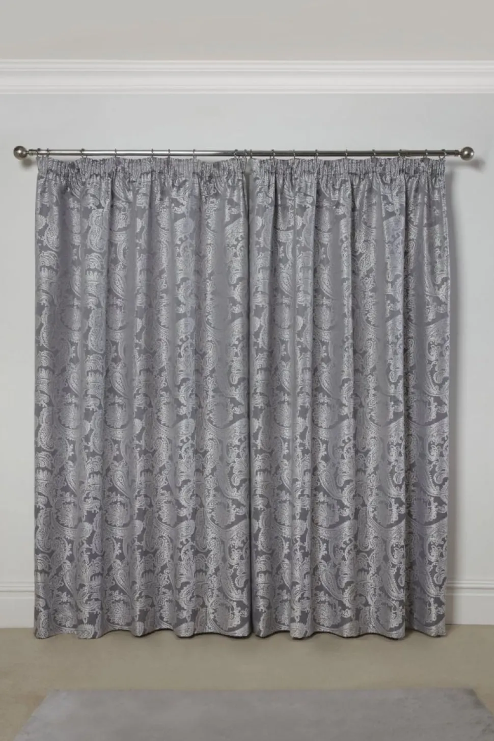 Duchess Readymade Tape Top Curtain Pair Silver