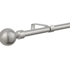 Easy Fit Silver Metal Curtain Pole - 30 to 84"