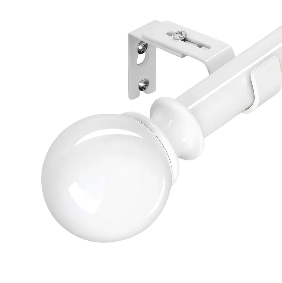 Easy Fit White Metal Curtain Pole - 30 to 84"
