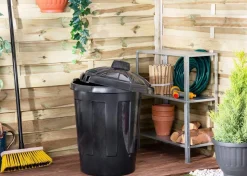 Eden 80 Litre Dustbin Black with Lid
