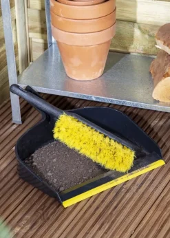 Eden Jumbo Dustpan & Brush Set Black & Yellow