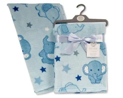 Elephant Baby Blanket Blue