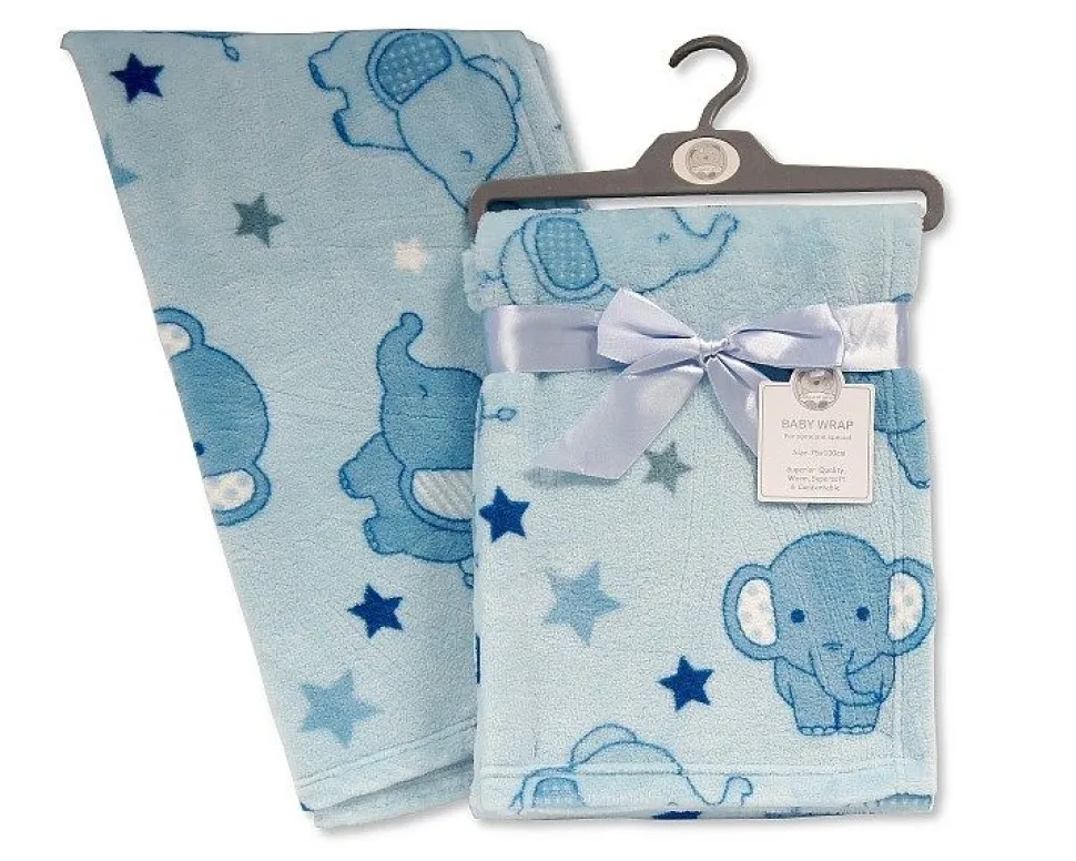 Elephant Baby Blanket Blue