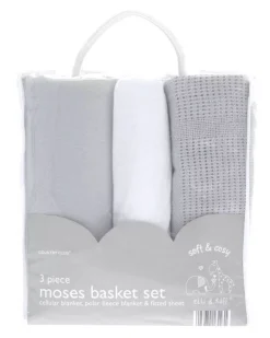 Eli & Raff 3 Piece Moses Basket Set