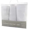 Eli & Raff Cot Bed Starter Blanket Set White