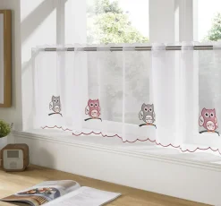 Embroidered Owls Cafe Net - 60X24"
