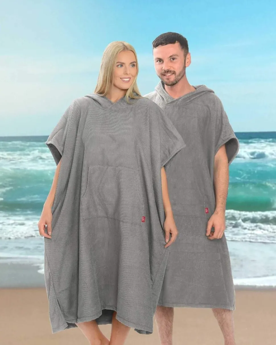 Ezi Dry 100% Cotton Changing Robe Poncho Grey