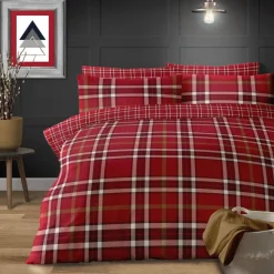 Farnham Brushed Cotton Duvet Cover Set Red