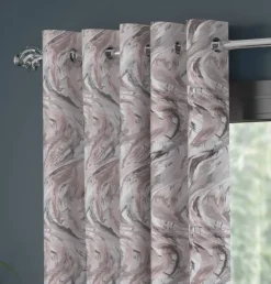 Faro Interlined Eyelet Curtains Blossom