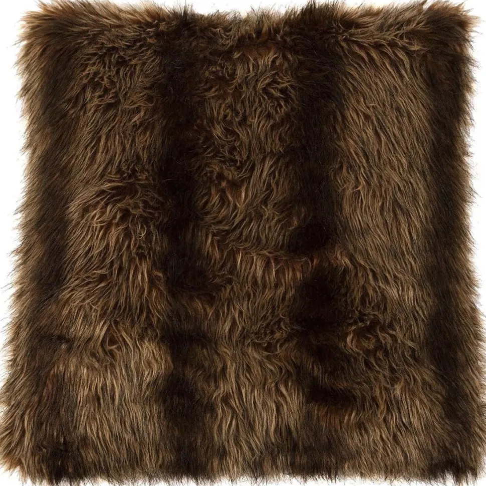 Faux Fur Cushion Cover Brown 50x50cm