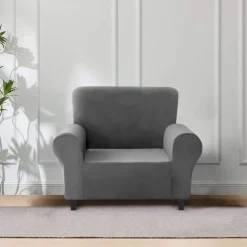 Faux Mink Velvet Sofa Cover Charcoal