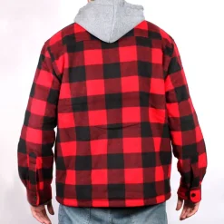 Fleece Lined Check Full Zip Hooded Jacket