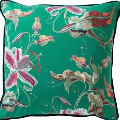 Floral Cushion Cover Emerald 45x45cm
