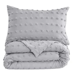 Flynn Tufted Duvet Cover Set Grey