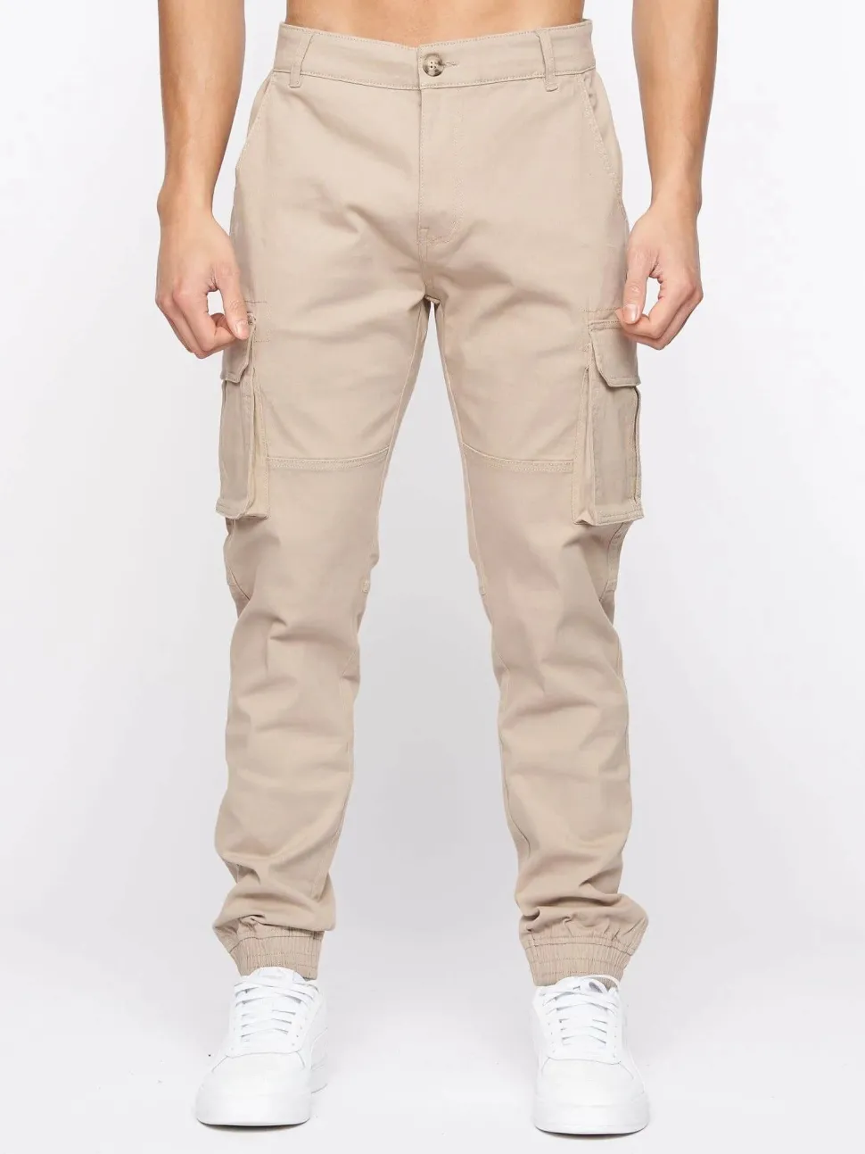 Frenton Crosshatch Cargo Pants Stone