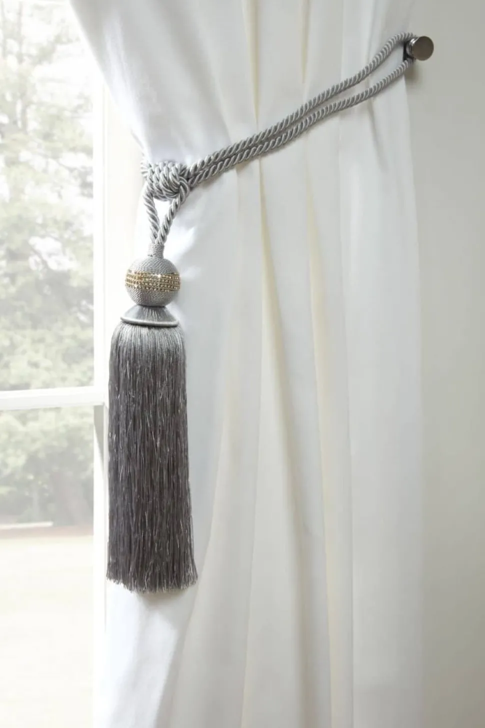 Galaxy Curtain Rope Tie Back Silver