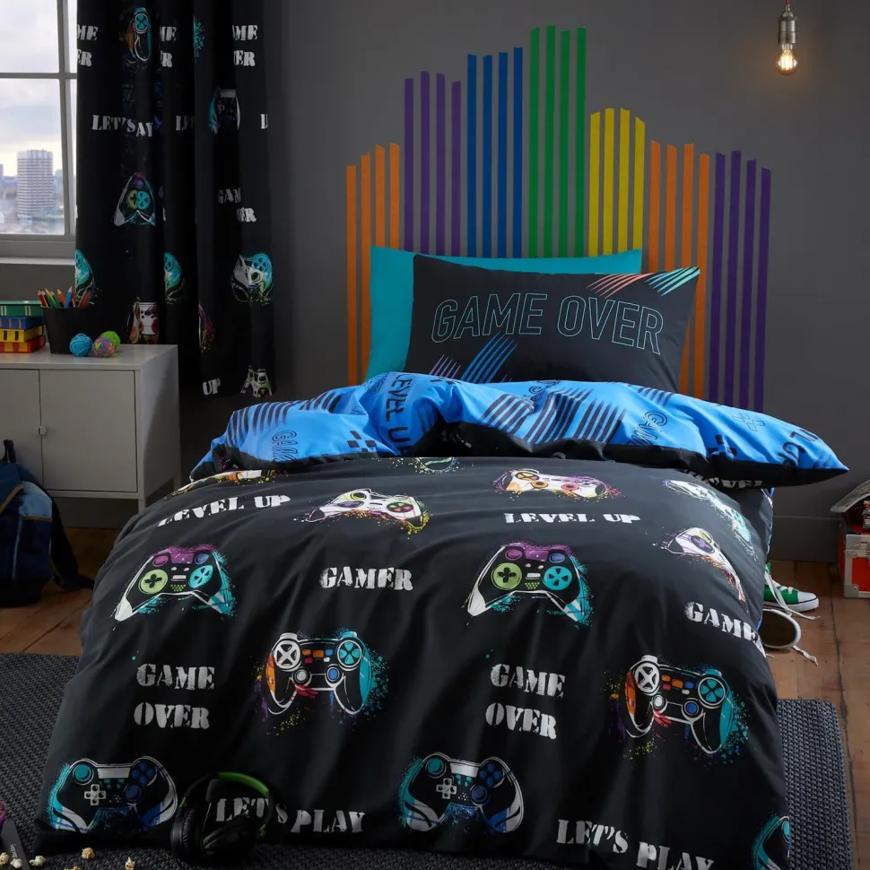 Game Over Duvet Set Black by Catherine Lansfield