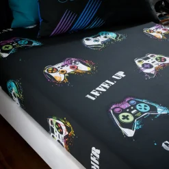 Game Over Fitted Sheet by Catherine Lansfield