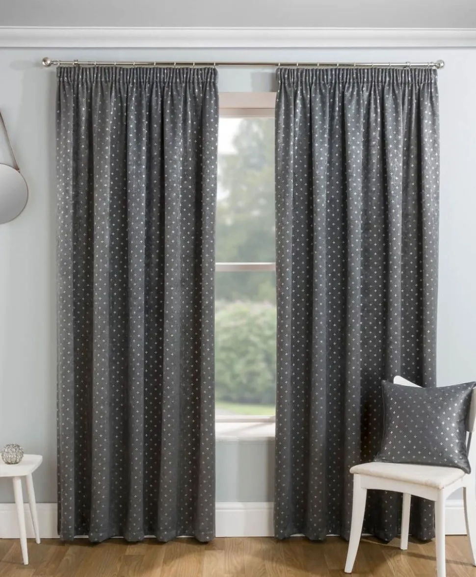 Gemini Woven Tape Tope Curtains Pair Grey