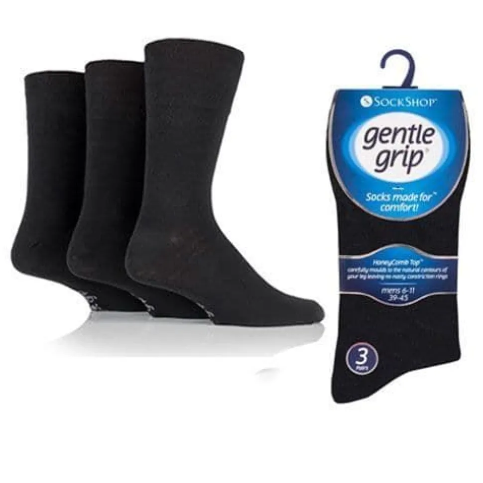 Gentle Grip Diabetic Men's Socks Black