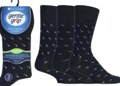Gentle Grip Non-Binding Bamboo Men's Socks Geometric Mix