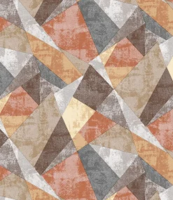 Geometric Brown Oil Cloth 1182-2 Price by the metre