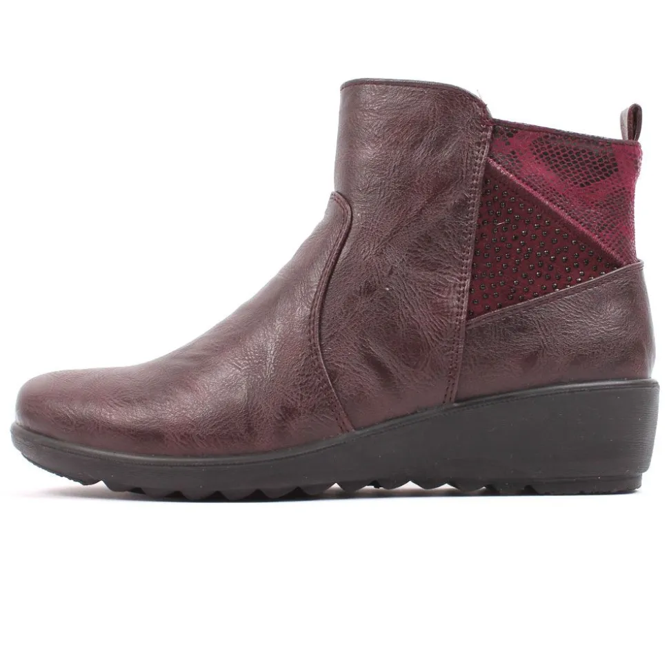 Gilly Women's Comfort Walk Boots Wine
