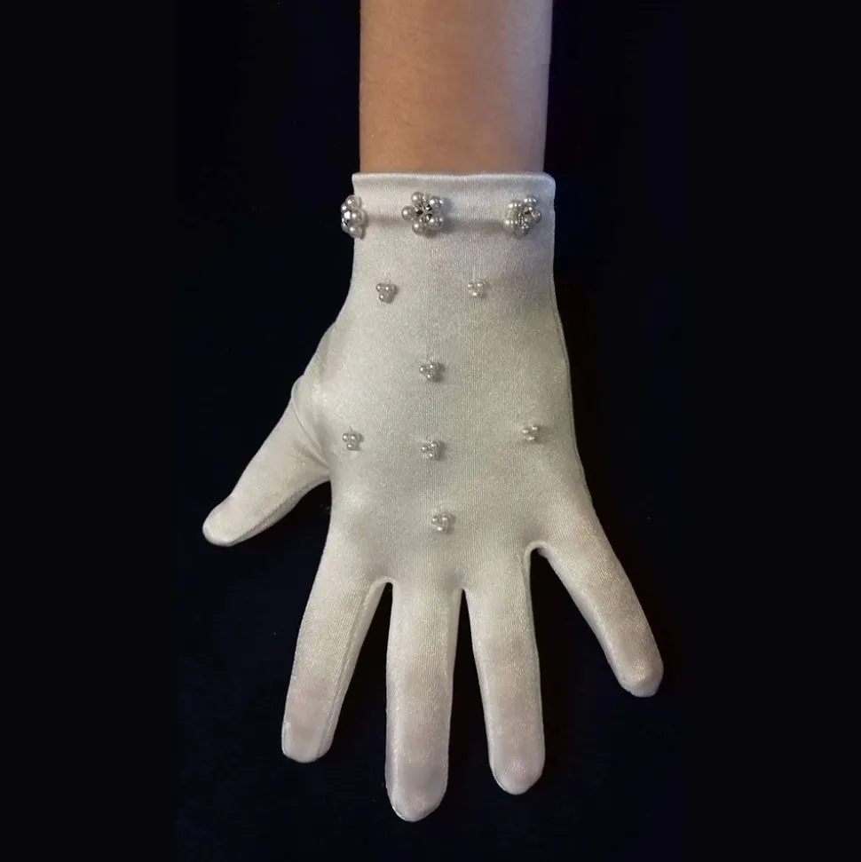 Girls White Communion Gloves CG765