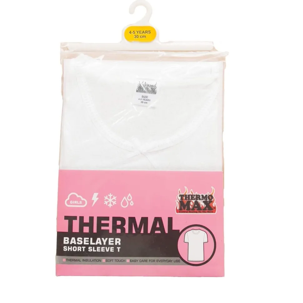 Girls White Thermal Short Sleeve T-Shirt