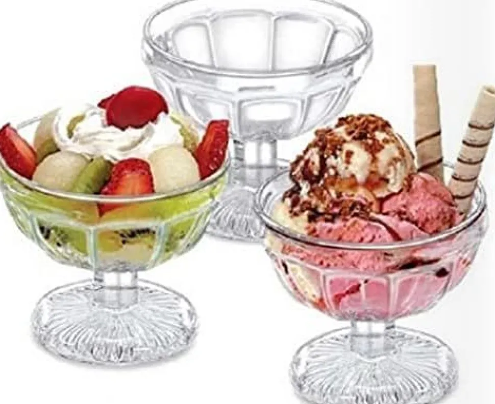 Glass Ice Cream Cup Set of 3