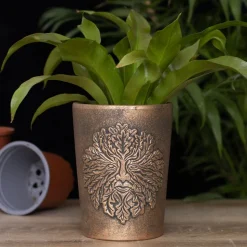 Green Man Bronze Plant Pot