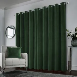 Hampton 100% Blackout Eyelet Curtains Green