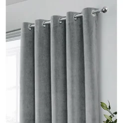 Hampton 100% Blackout Eyelet Curtains Grey