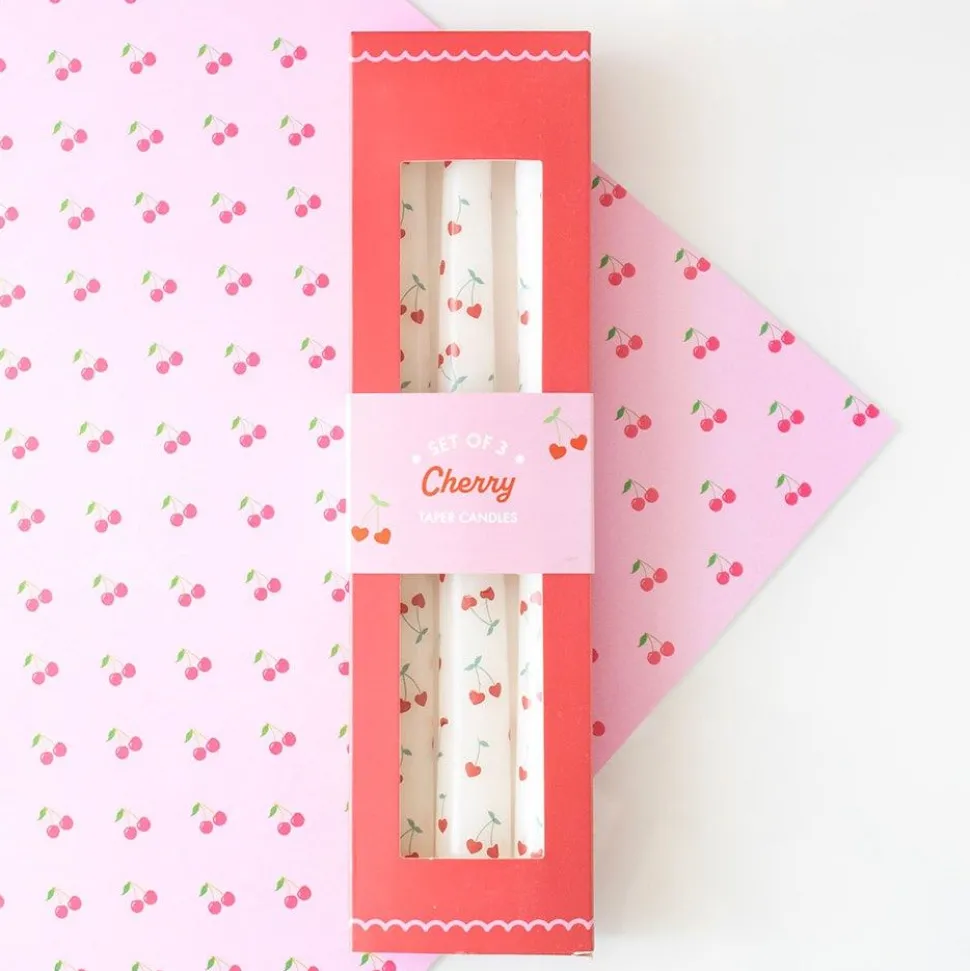 Heart Cherry Candles - Set of 3