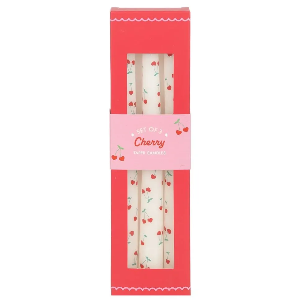 Heart Cherry Candles - Set of 3