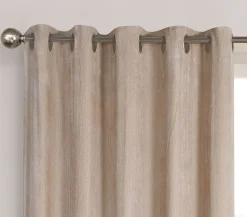 Herringbone Eyelet Readymade Curtains Natural
